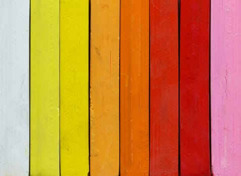 Detail of the pastels - range of warm colors