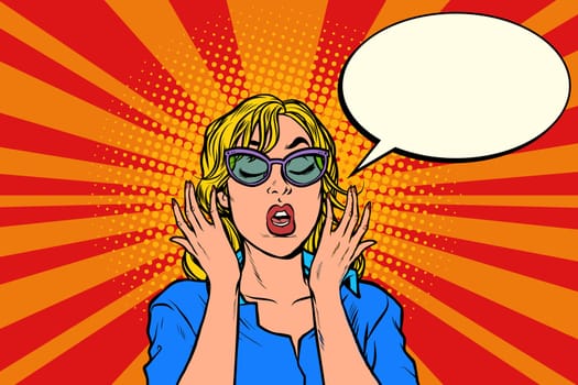 oops pop art surprised woman. Pop art retro vector illustration kitsch vintage drawing