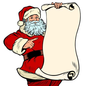 Santa Claus character, Christmas and New year. Pop art retro vector illustration kitsch vintage drawing