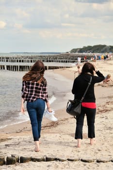 Walk on the beach of the Baltic Sea