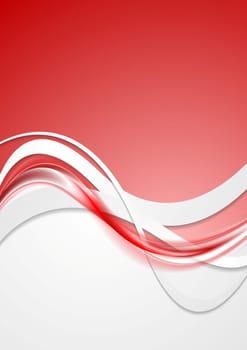 Bright red wavy abstract vector background