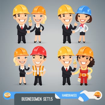 Businessmen Cartoon Characters Set1.5 In the EPS file, each element is grouped separately. Clipping paths included in additional jpg format.