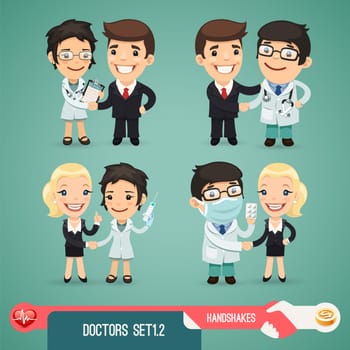Doctors Cartoon Characters Set1.2 In the EPS file, each element is grouped separately. Clipping paths included in additional jpg format.