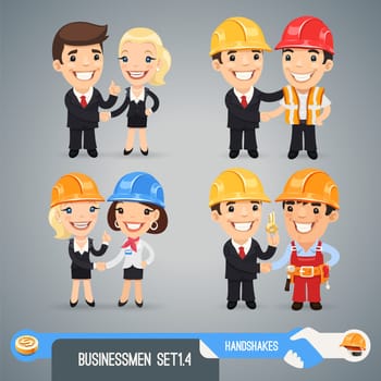 Businessmans Cartoon Characters Set1.4 In the EPS file, each element is grouped separately. Clipping paths included in additional jpg format.