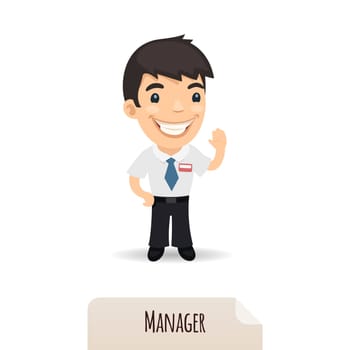 Waving Manager. In the EPS file, each element is grouped separately. Isolated on white background. JPG with paths.