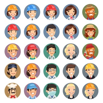 Professions Vector Characters Icons Set1.1 In the EPS file, each element is grouped separately. Clipping paths included in additional jpg format.