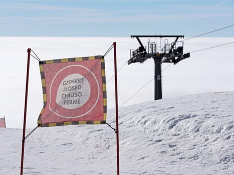 blocked ski slope