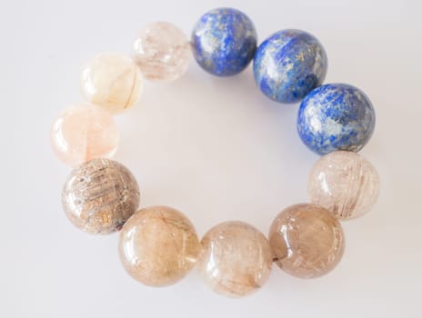 Handmade stone bead created bracelet, stock photo