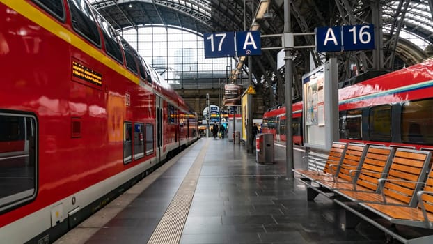 Frankfurt am Main GERMANY - OCTOBER 05 2019: Central railway station in Frankfurt am Main, Germany.