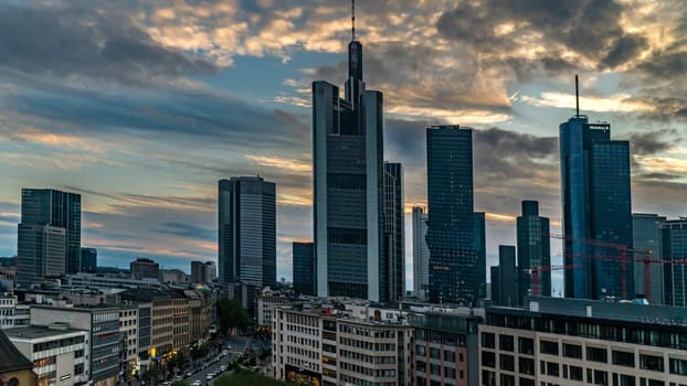 FRANKFURT, GERMANY: October 5th, 2019: City view of central Frankfurt, with modern architecture in the background.