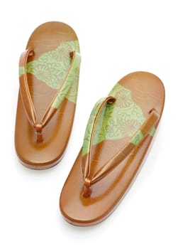Traditional japanese sandals Zori isolated on white background