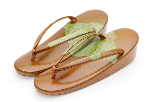 Traditional japanese sandals Zori isolated on white background