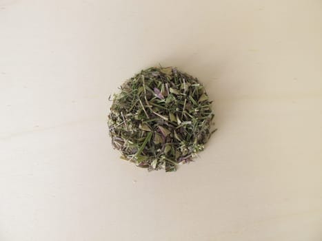 Dried shepherds purse herbs for herbal tea