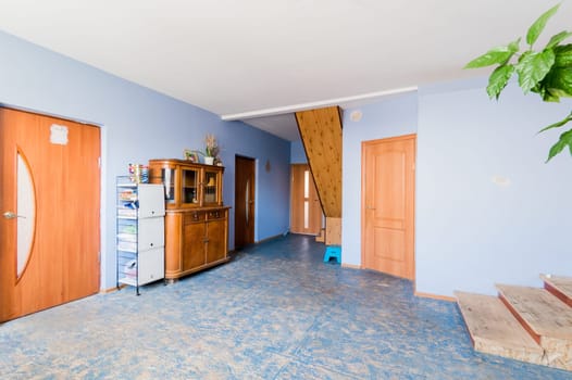 Russia, Moscow- July 08, 2019: interior room apartment. standard rustic country old house