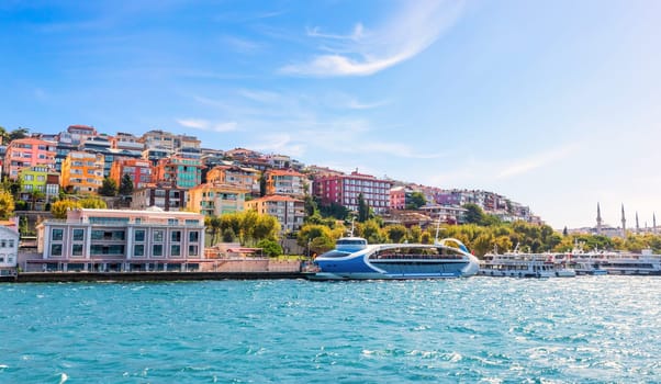 Uskudar pier, view from the Bosphorus, Istanbul.