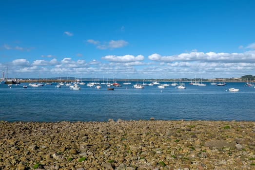 a landscape of Brittany in summer, France. sea, color of this region in summer