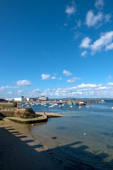 a landscape of Brittany in summer, France. sea, color of this region in summer