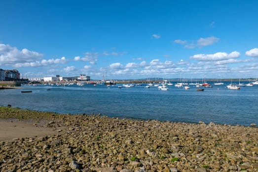 a landscape of Brittany in summer, France. sea, color of this region in summer