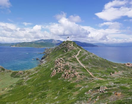 Holidays in southern Corsica..Discovery of the Sanguinaires Islands, next to the city of Ajaccio