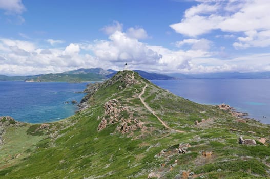 Holidays in southern Corsica..Discovery of the Sanguinaires Islands, next to the city of Ajaccio