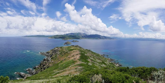 Holidays in southern Corsica..Discovery of the Sanguinaires Islands, next to the city of Ajaccio