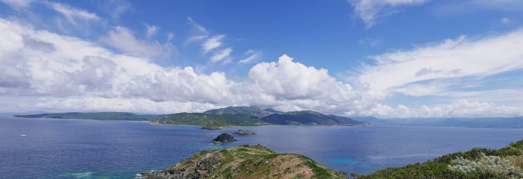 Holidays in southern Corsica..Discovery of the Sanguinaires Islands, next to the city of Ajaccio