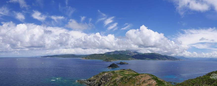 Holidays in southern Corsica..Discovery of the Sanguinaires Islands, next to the city of Ajaccio