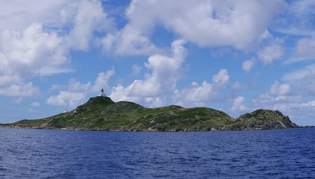 Holidays in southern Corsica..Discovery of the Sanguinaires Islands, next to the city of Ajaccio