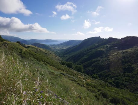 Holidays in southern Corsica..Discovery of the Sanguinaires Islands, next to the city of Ajaccio