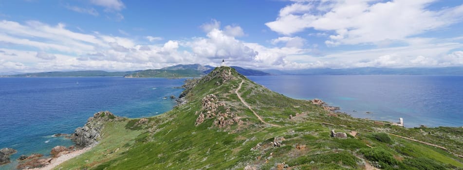 Holidays in southern Corsica..Discovery of the Sanguinaires Islands, next to the city of Ajaccio