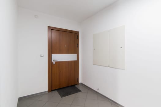 Russia, Moscow- July 16, 2019: interior room apartment. standard repair decoration in hostel. public place, staircase