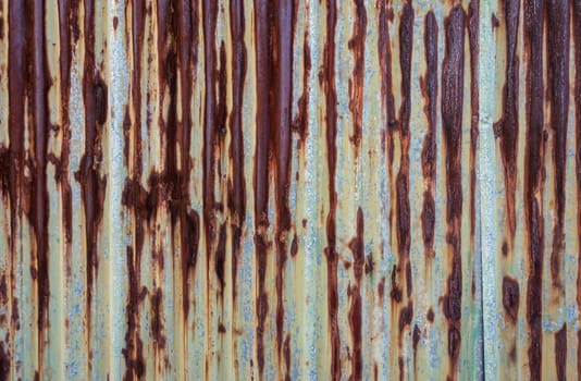 Rusty corrugated galvanized iron metal sheet texture background
