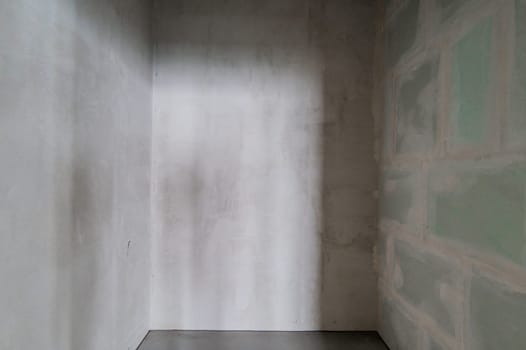 Russia, Moscow- July 16, 2019: interior room. rough repair for self-finishing. interior decoration, bare walls of the room, stage of construction