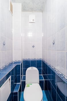 Russia, Moscow- July 16, 2019: interior room apartment. standard repair decoration in hostel. bathroom and toilet