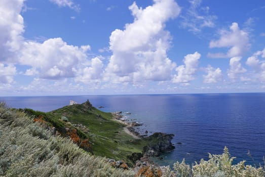 Holidays in southern Corsica..Discovery of the Sanguinaires Islands, next to the city of Ajaccio