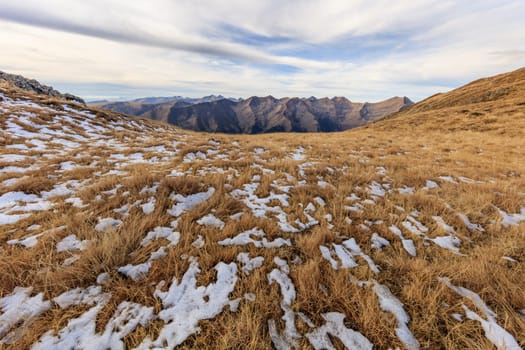 mountain landscape in The Fagaras Mountains, Romania
