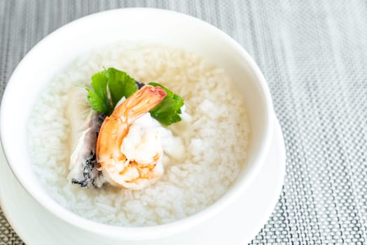 Seafood prawn and sea bass boiled rice