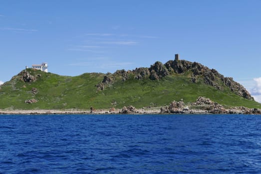 Holidays in southern Corsica..Discovery of the Sanguinaires Islands, next to the city of Ajaccio