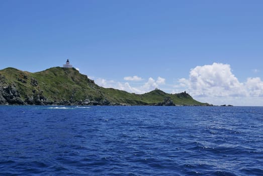 Holidays in southern Corsica..Discovery of the Sanguinaires Islands, next to the city of Ajaccio