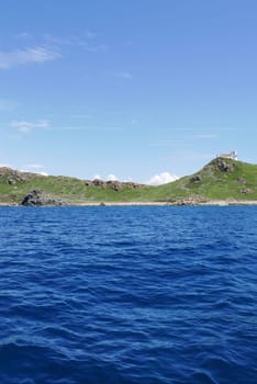 Holidays in southern Corsica..Discovery of the Sanguinaires Islands, next to the city of Ajaccio