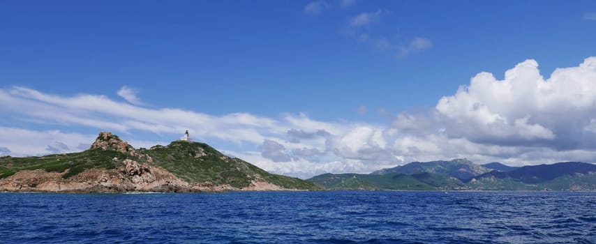Holidays in southern Corsica..Discovery of the Sanguinaires Islands, next to the city of Ajaccio