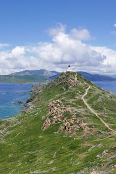 Holidays in southern Corsica..Discovery of the Sanguinaires Islands, next to the city of Ajaccio