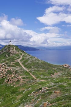 Holidays in southern Corsica..Discovery of the Sanguinaires Islands, next to the city of Ajaccio