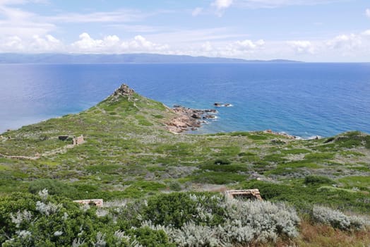 Holidays in southern Corsica..Discovery of the Sanguinaires Islands, next to the city of Ajaccio