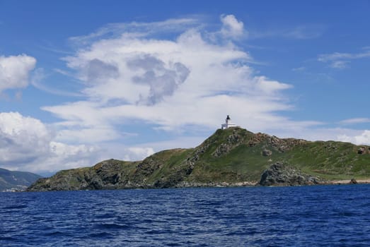 Holidays in southern Corsica..Discovery of the Sanguinaires Islands, next to the city of Ajaccio