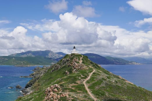 Holidays in southern Corsica..Discovery of the Sanguinaires Islands, next to the city of Ajaccio