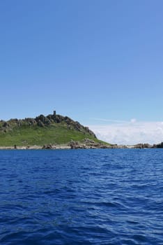 Holidays in southern Corsica..Discovery of the Sanguinaires Islands, next to the city of Ajaccio