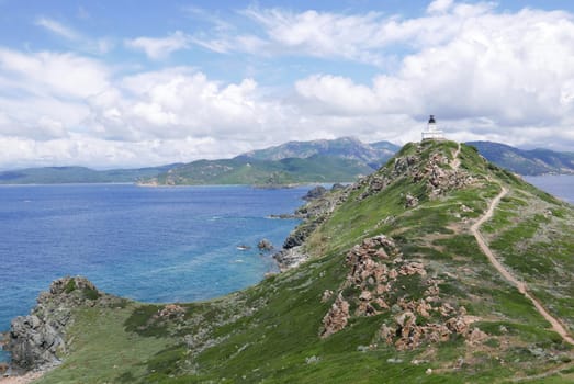 Holidays in southern Corsica..Discovery of the Sanguinaires Islands, next to the city of Ajaccio