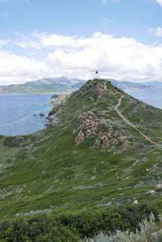 Holidays in southern Corsica..Discovery of the Sanguinaires Islands, next to the city of Ajaccio