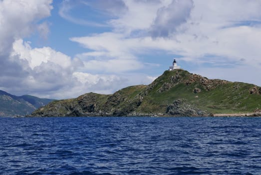 Holidays in southern Corsica..Discovery of the Sanguinaires Islands, next to the city of Ajaccio